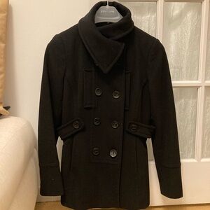 Tahari Women's Elegant Black Pea Coat